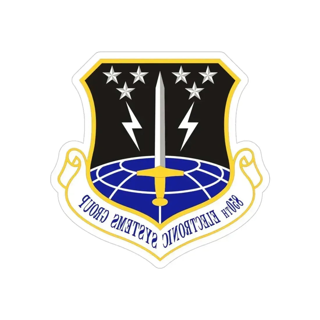 850th Electronic Systems Group (U.S. Air Force) REVERSE PRINT Transparent Die-Cut STICKER 4 Inch Die-Cut Transparent - The Sticker Space