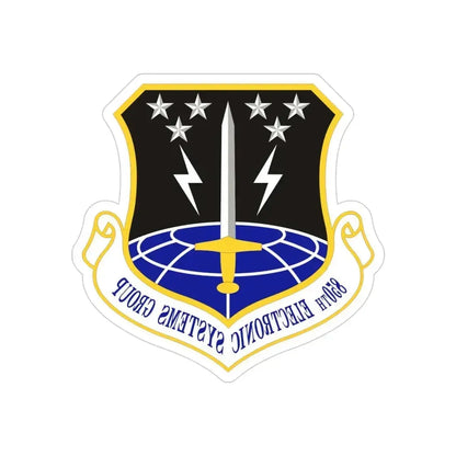 850th Electronic Systems Group (U.S. Air Force) REVERSE PRINT Transparent Die-Cut STICKER 4 Inch Die-Cut Transparent - The Sticker Space
