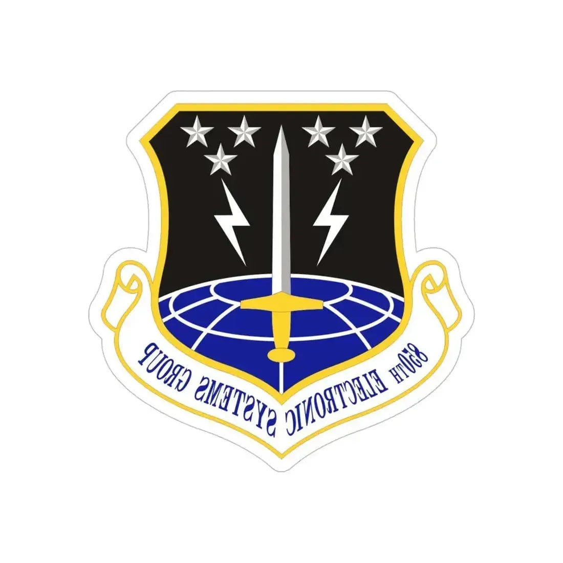 850th Electronic Systems Group (U.S. Air Force) REVERSE PRINT Transparent Die-Cut STICKER 6 Inch Die-Cut Transparent - The Sticker Space
