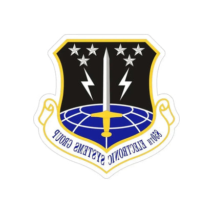 850th Electronic Systems Group (U.S. Air Force) REVERSE PRINT Transparent Die-Cut STICKER 6 Inch Die-Cut Transparent - The Sticker Space