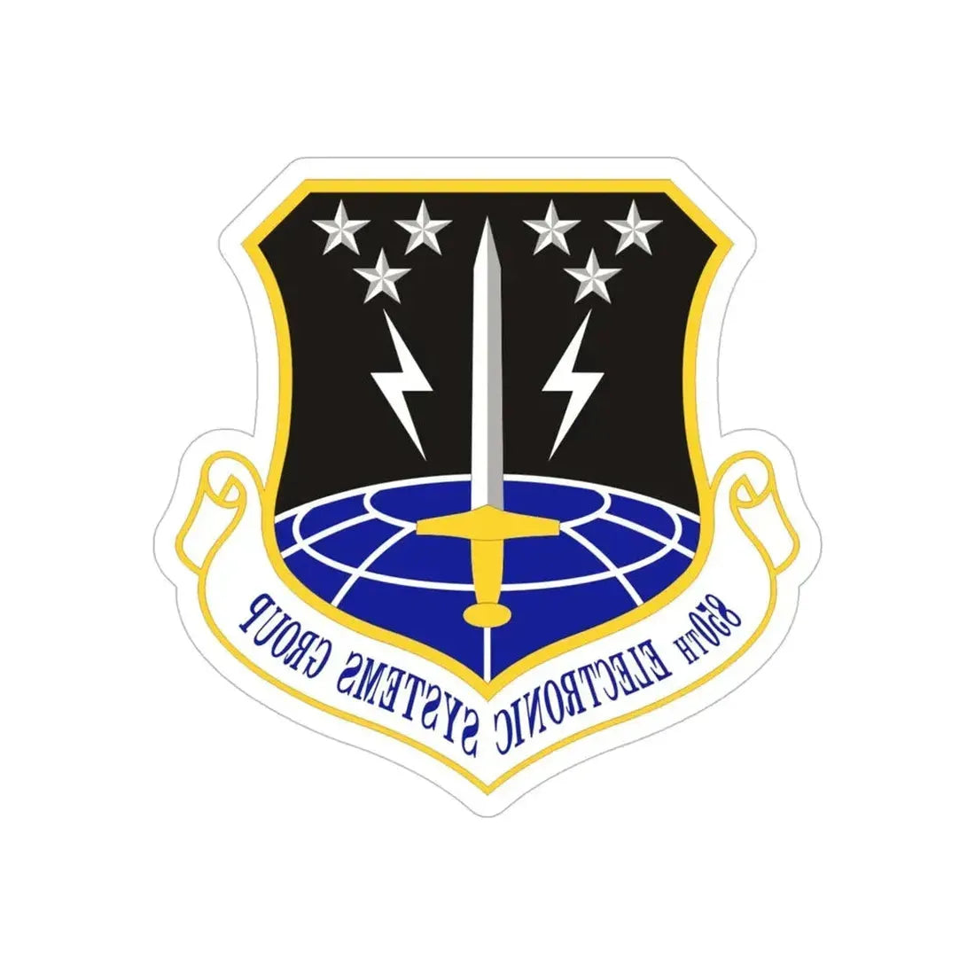850th Electronic Systems Group (U.S. Air Force) REVERSE PRINT Transparent Die-Cut STICKER - The Sticker Space