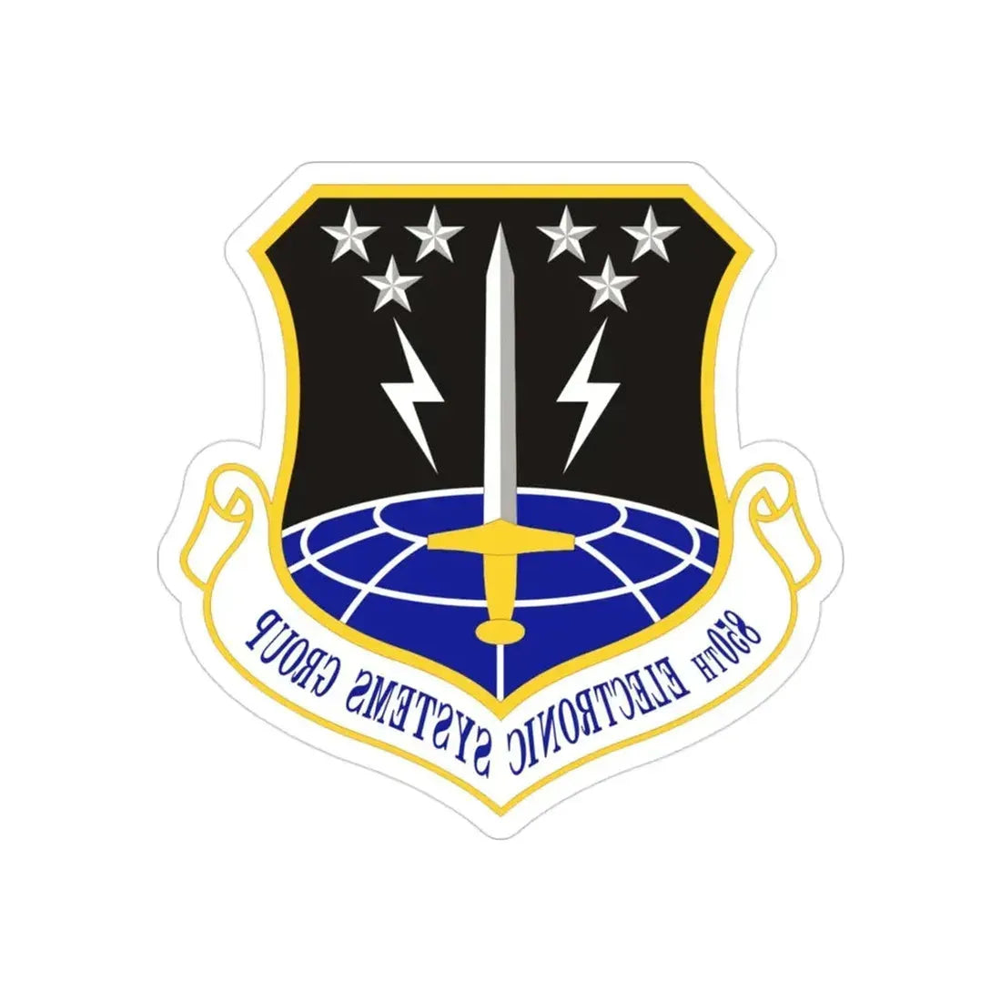 850th Electronic Systems Group (U.S. Air Force) REVERSE PRINT Transparent Die-Cut STICKER - The Sticker Space