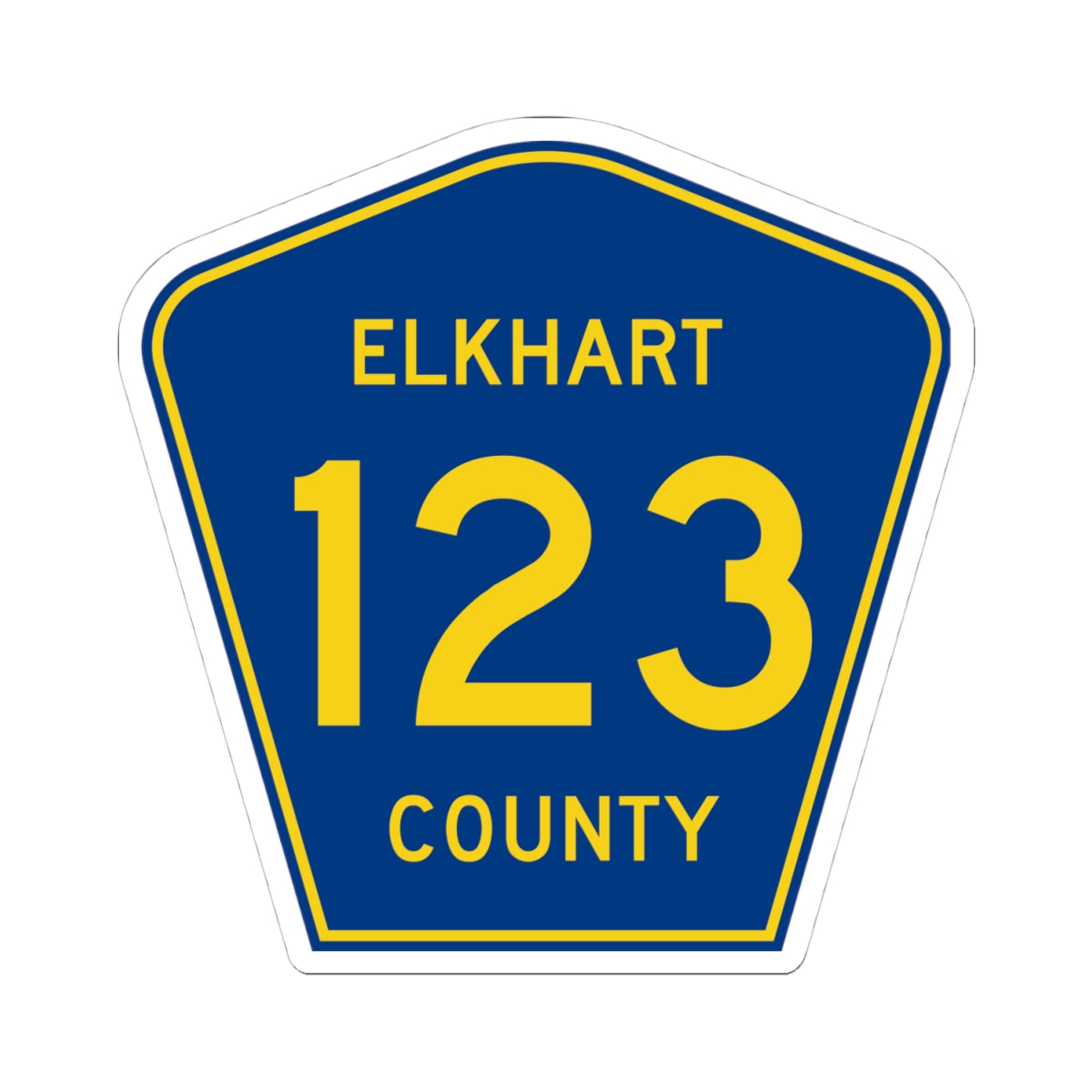 Elkhart County Road 123 IN (Indiana) (Road Sign) STICKER Vinyl Kiss-Cut Decal