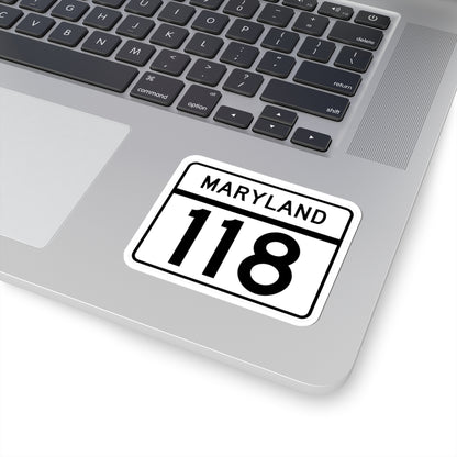 MD Route 118 (Maryland) (Road Sign) STICKER Vinyl Kiss-Cut Decal
