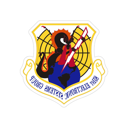 851st Electronic Systems Group (U.S. Air Force) REVERSE PRINT Transparent STICKER-6" × 6"-The Sticker Space