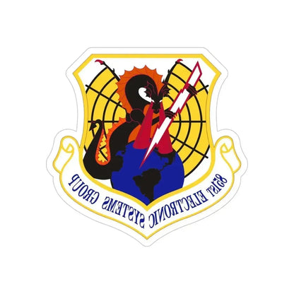 851st Electronic Systems Group (U.S. Air Force) REVERSE PRINT Transparent Die-Cut STICKER 6 Inch Die-Cut Transparent - The Sticker Space