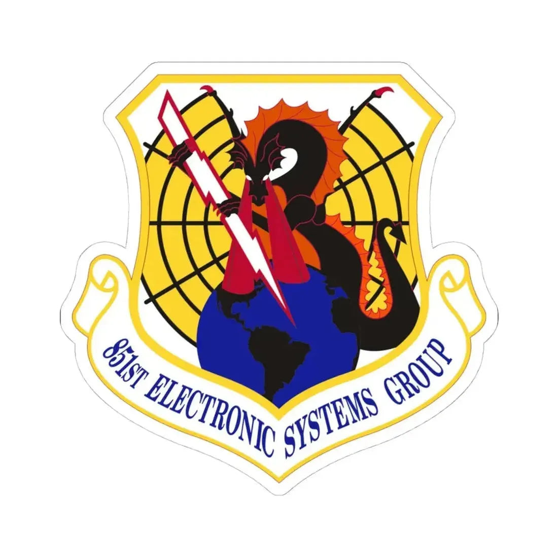851st Electronic Systems Group (U.S. Air Force) STICKER Vinyl Kiss-Cut Decal 4 Inch White - The Sticker Space