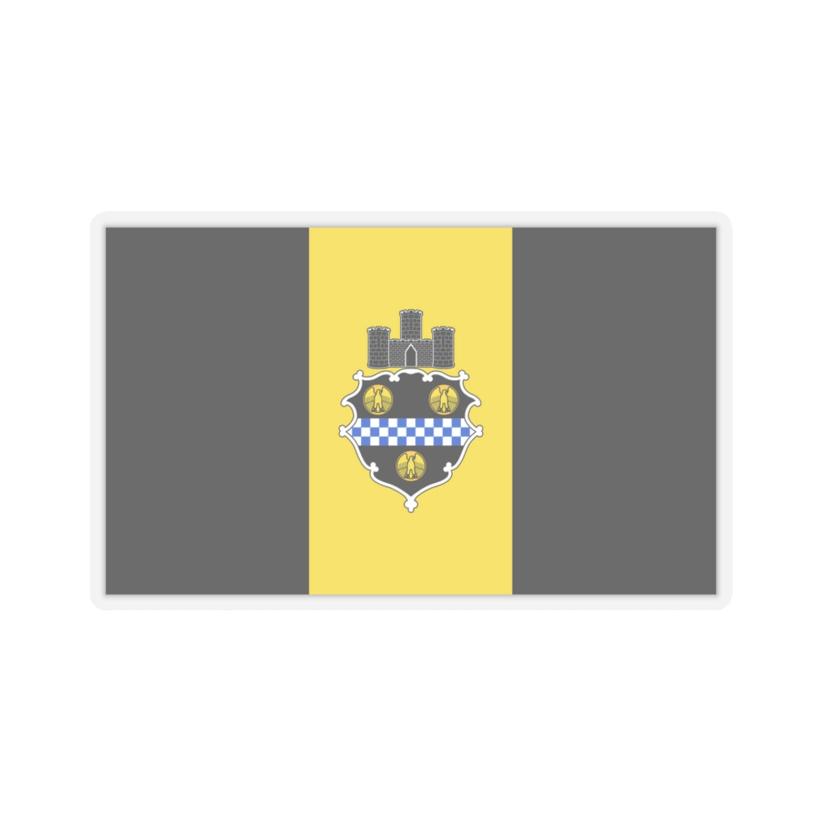 Flag of Pittsburgh, Pennsylvania - STICKER Vinyl Kiss-Cut Decal