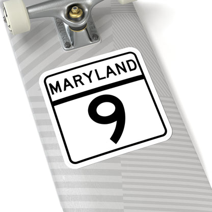 MD Route 9 (Maryland) (Road Sign) STICKER Vinyl Kiss-Cut Decal