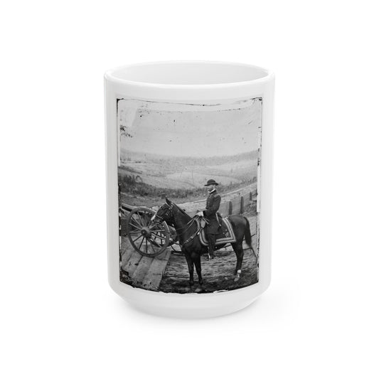 Atlanta, Ga. Gen. William T. Sherman On Horseback At Federal Fort No. 7(2) (U.S. Civil War) White Coffee Mug