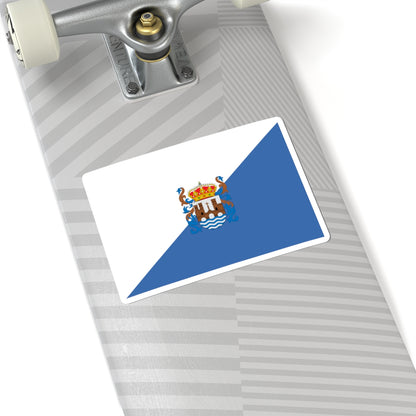 Flag Pontevedra Province (Spain) STICKER Vinyl Kiss-Cut Decal
