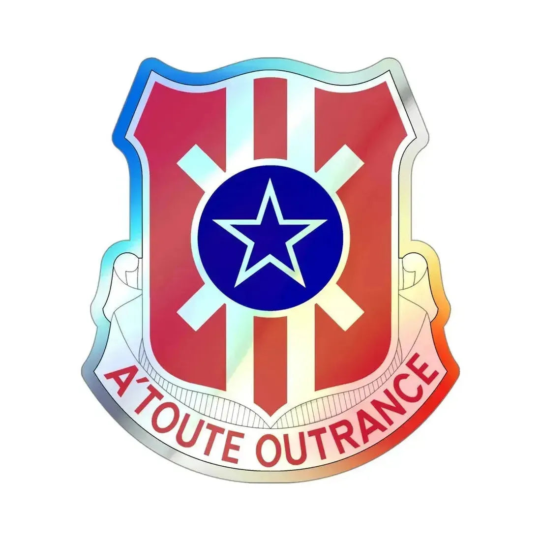 854 Engineer Battalion (U.S. Army) Holographic STICKER Die-Cut Vinyl Decal 4 Inch Holographic - The Sticker Space