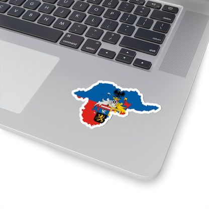 Flag-map of Borsod-Abauj-Zemplen County (Hungary) STICKER Vinyl Kiss-Cut Decal
