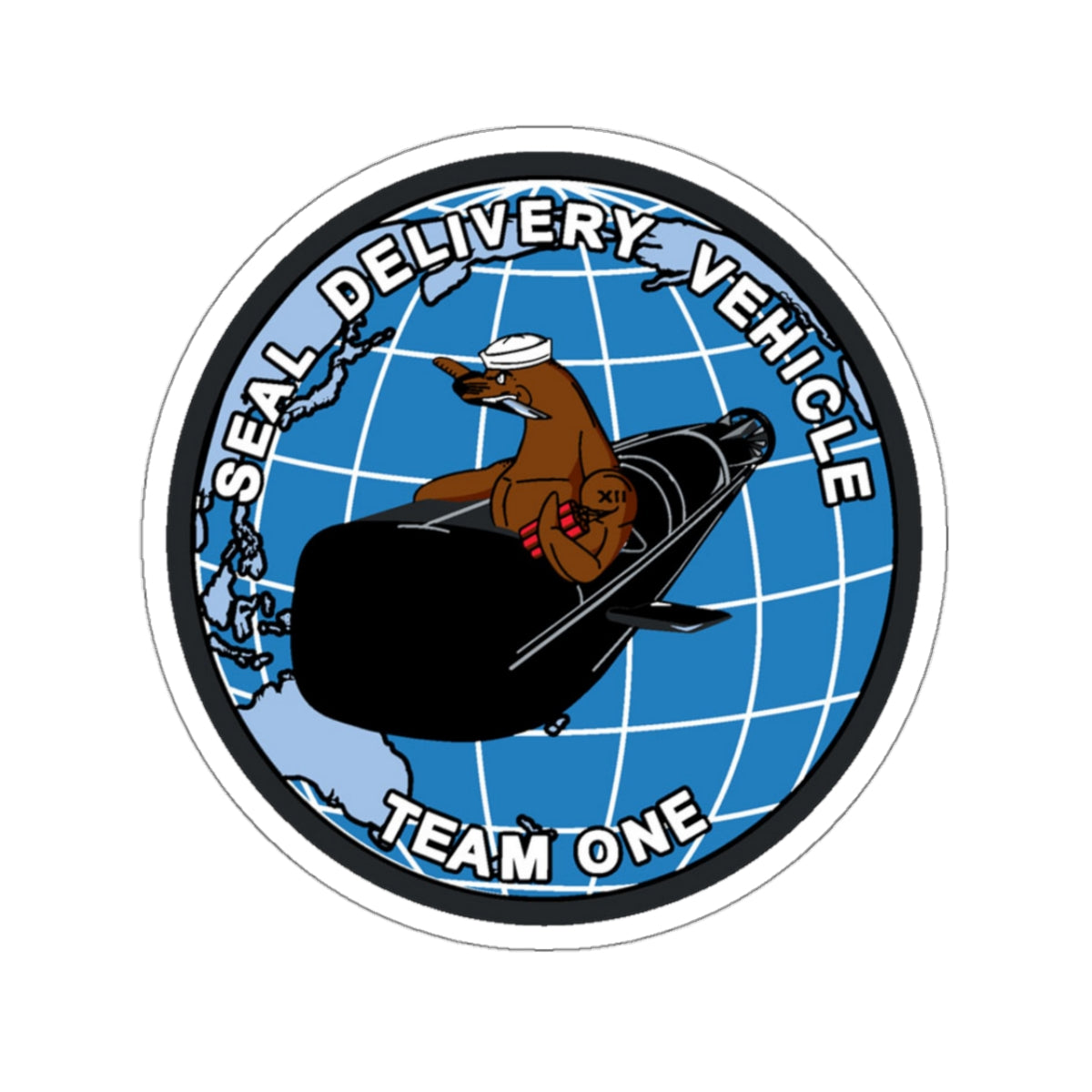 Seal Delivery Vehicle TEAM ONE (U.S. Navy) STICKER Vinyl Kiss-Cut Decal