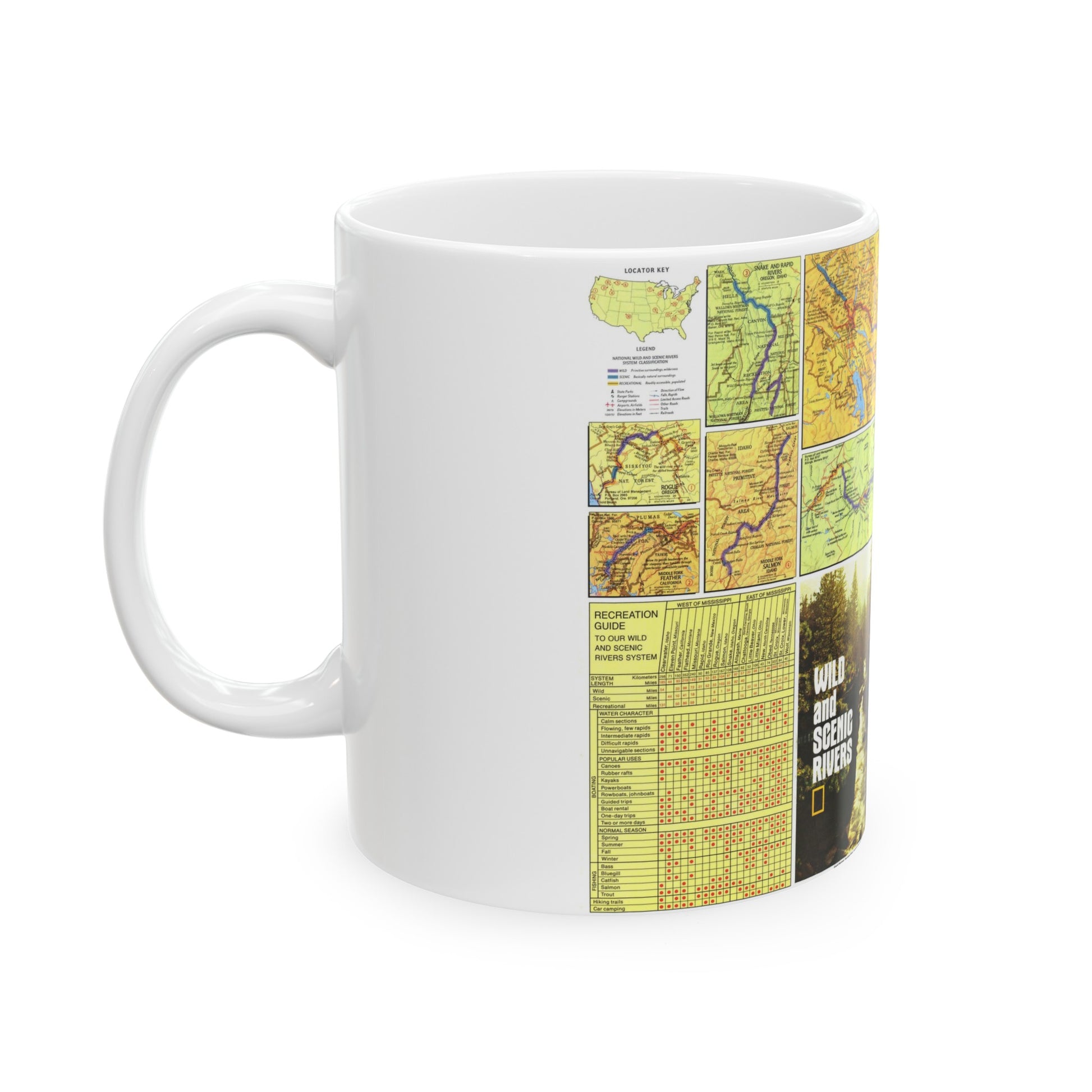 USA - Wild and Scenic Rivers 2 (1977) (Map) White Coffee Mug-The Sticker Space