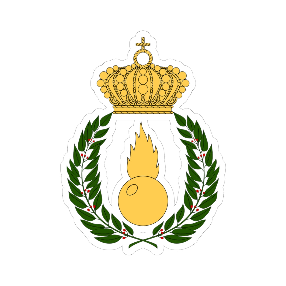 Artilleriets officershögskola vapen (Sweden) (Coat of Arms) STICKER Vinyl Kiss-Cut Decal