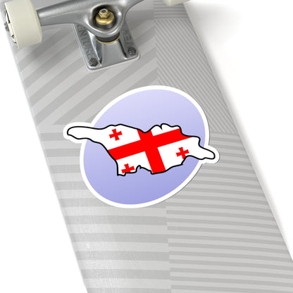 P Flag map of Georgia (Georgia) STICKER Vinyl Kiss-Cut Decal