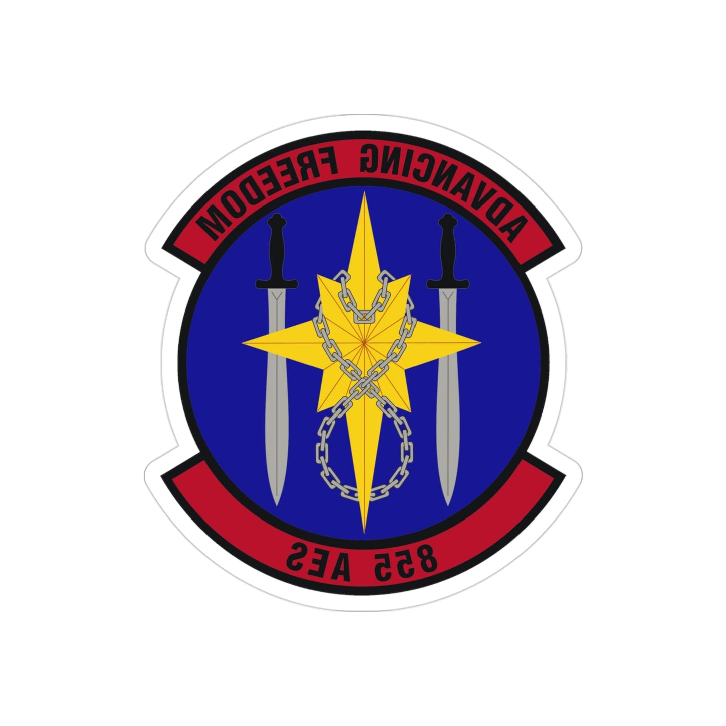 855th Air Expeditionary Squadron (U.S. Air Force) REVERSE PRINT Transparent STICKER-3 Inch-The Sticker Space