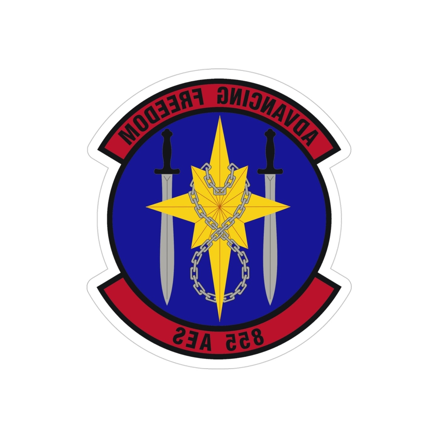 855th Air Expeditionary Squadron (U.S. Air Force) REVERSE PRINT Transparent STICKER-4 Inch-The Sticker Space