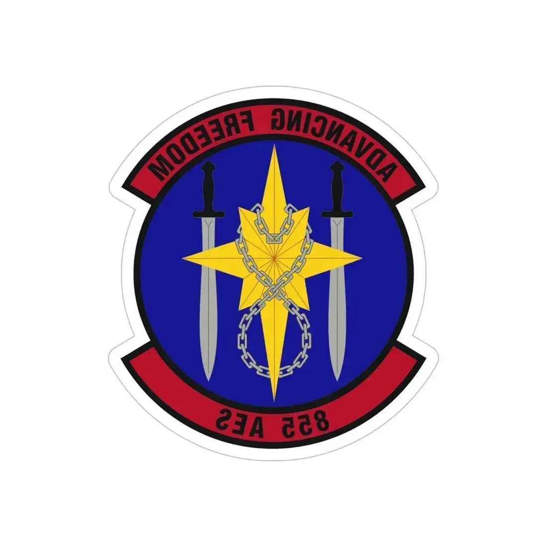 855th Air Expeditionary Squadron (U.S. Air Force) REVERSE PRINT Transparent Die-Cut STICKER 6 Inch Die-Cut Transparent - The Sticker Space