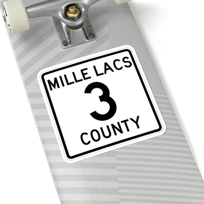 Mille Lacs County 3 MN (Minnesota) (Road Sign) STICKER Vinyl Kiss-Cut Decal