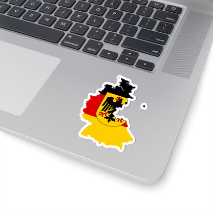 Flag map of West Germany 1949-1990 (Germany) STICKER Vinyl Kiss-Cut Decal