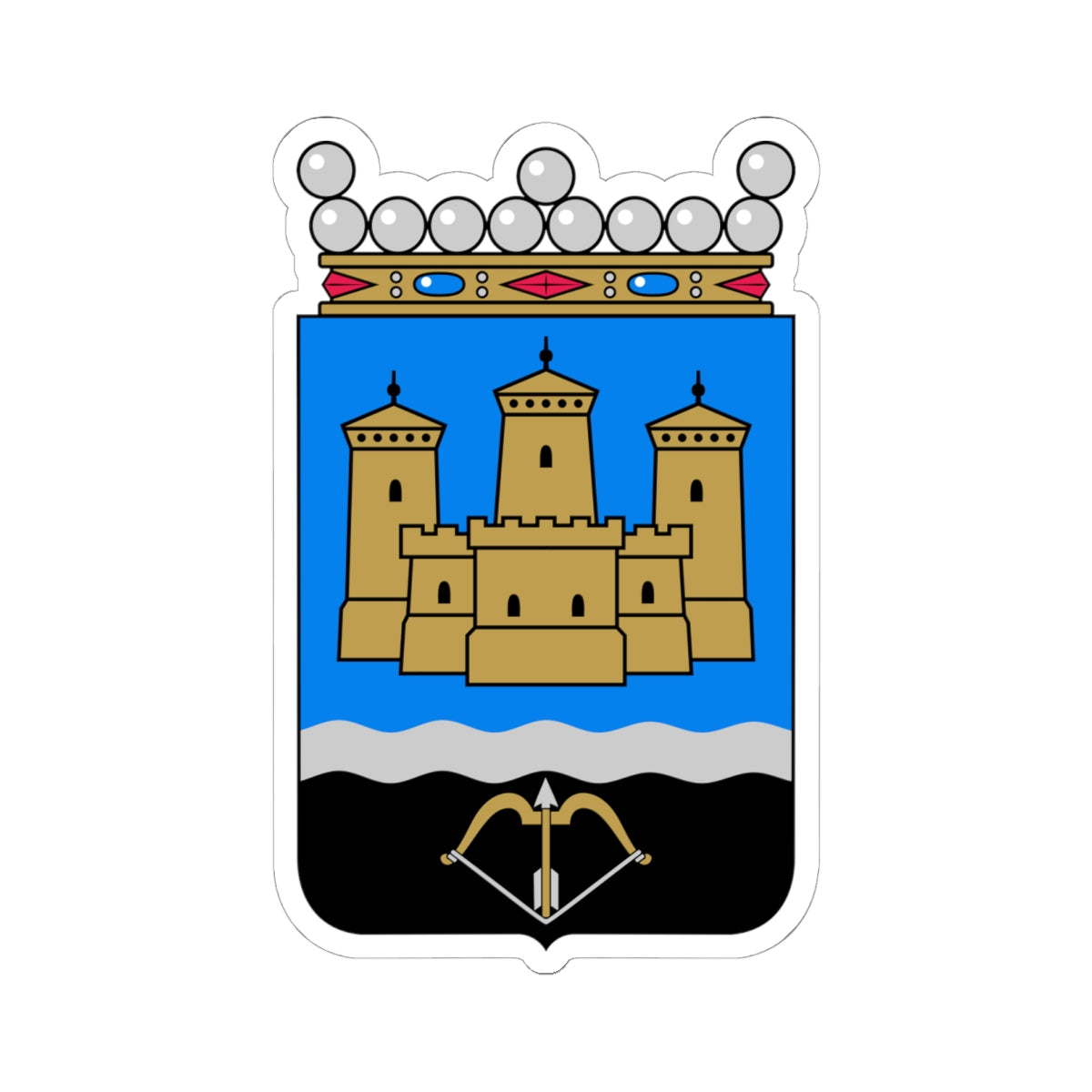Savonlinna.vaakuna (Finland) (Coat of Arms) STICKER Vinyl Kiss-Cut Decal