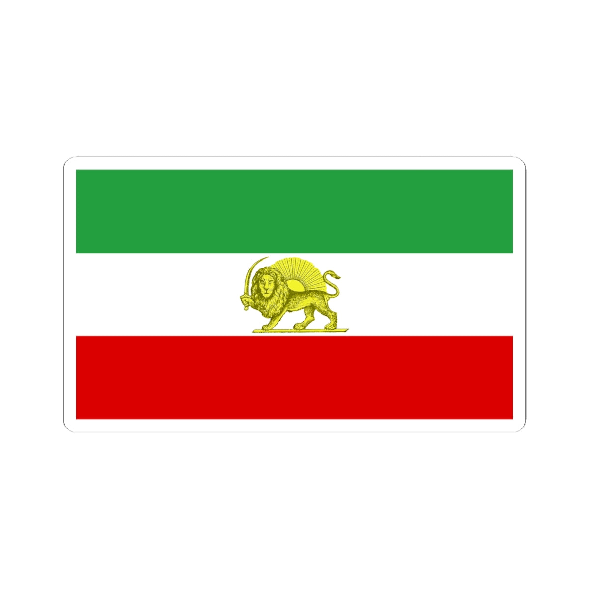 Lion and Sun Tricolor Flag (Iran) STICKER Vinyl Kiss-Cut Decal