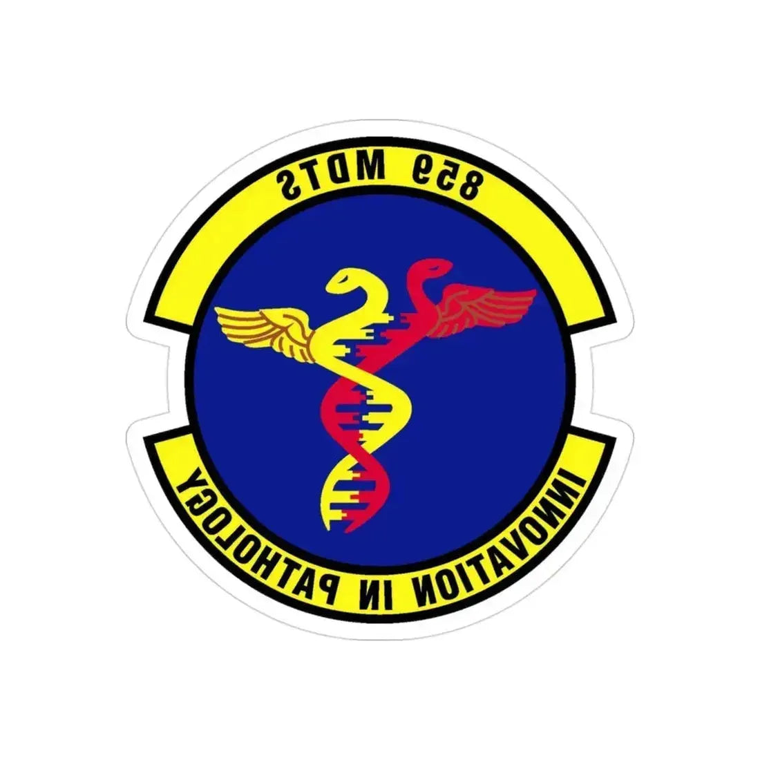 859th Diagnostics and Therapeutics Squadron (U.S. Air Force) REVERSE PRINT Transparent Die-Cut STICKER 3 Inch Die-Cut Transparent - The Sticker Space