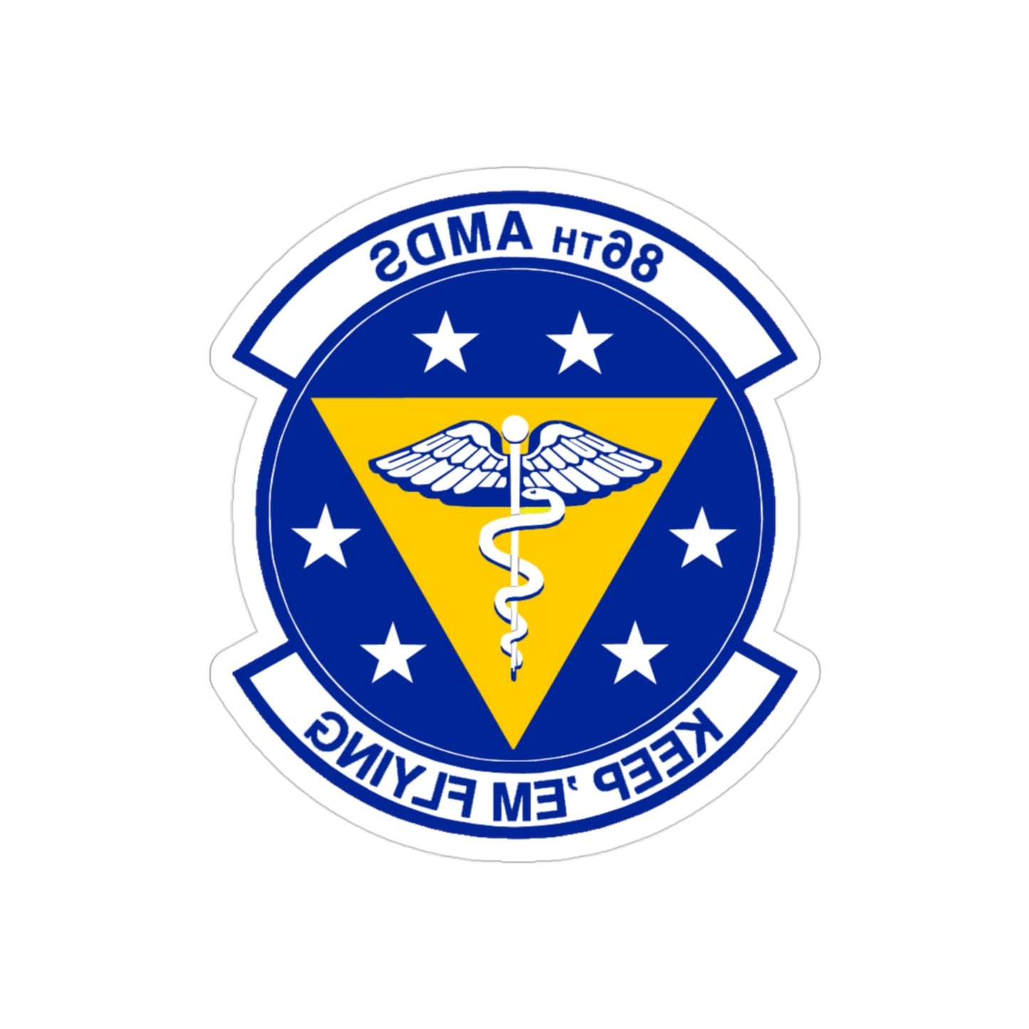 86 Aerospace Medicine Squadron USAFE (U.S. Air Force) REVERSE PRINT Transparent STICKER-3" × 3"-The Sticker Space