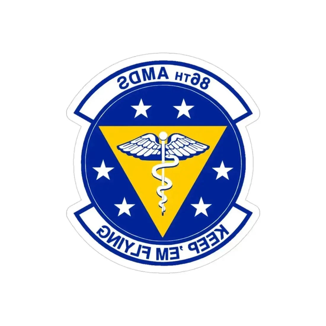 86 Aerospace Medicine Squadron USAFE (U.S. Air Force) REVERSE PRINT Transparent Die-Cut STICKER 3 Inch Die-Cut Transparent - The Sticker Space