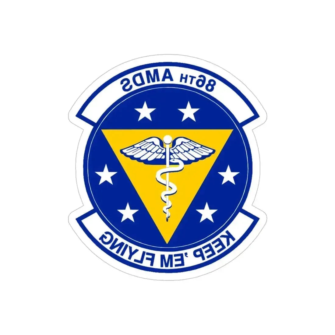 86 Aerospace Medicine Squadron USAFE (U.S. Air Force) REVERSE PRINT Transparent Die-Cut STICKER 5 Inch Die-Cut Transparent - The Sticker Space