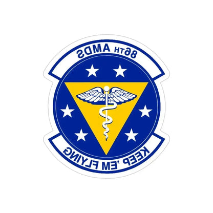 86 Aerospace Medicine Squadron USAFE (U.S. Air Force) REVERSE PRINT Transparent Die-Cut STICKER 5 Inch Die-Cut Transparent - The Sticker Space