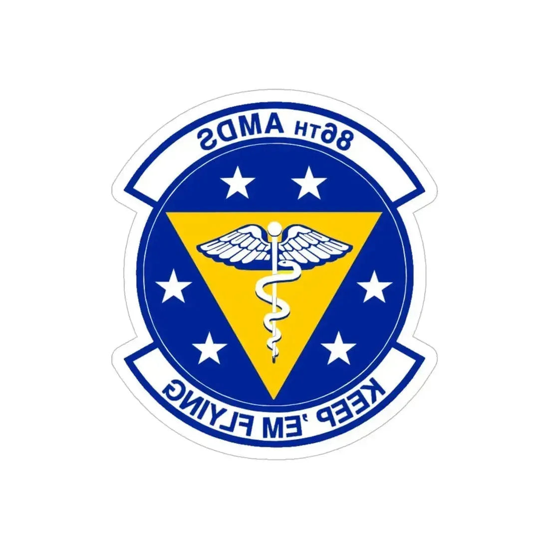 86 Aerospace Medicine Squadron USAFE (U.S. Air Force) REVERSE PRINT Transparent Die-Cut STICKER 6 Inch Die-Cut Transparent - The Sticker Space