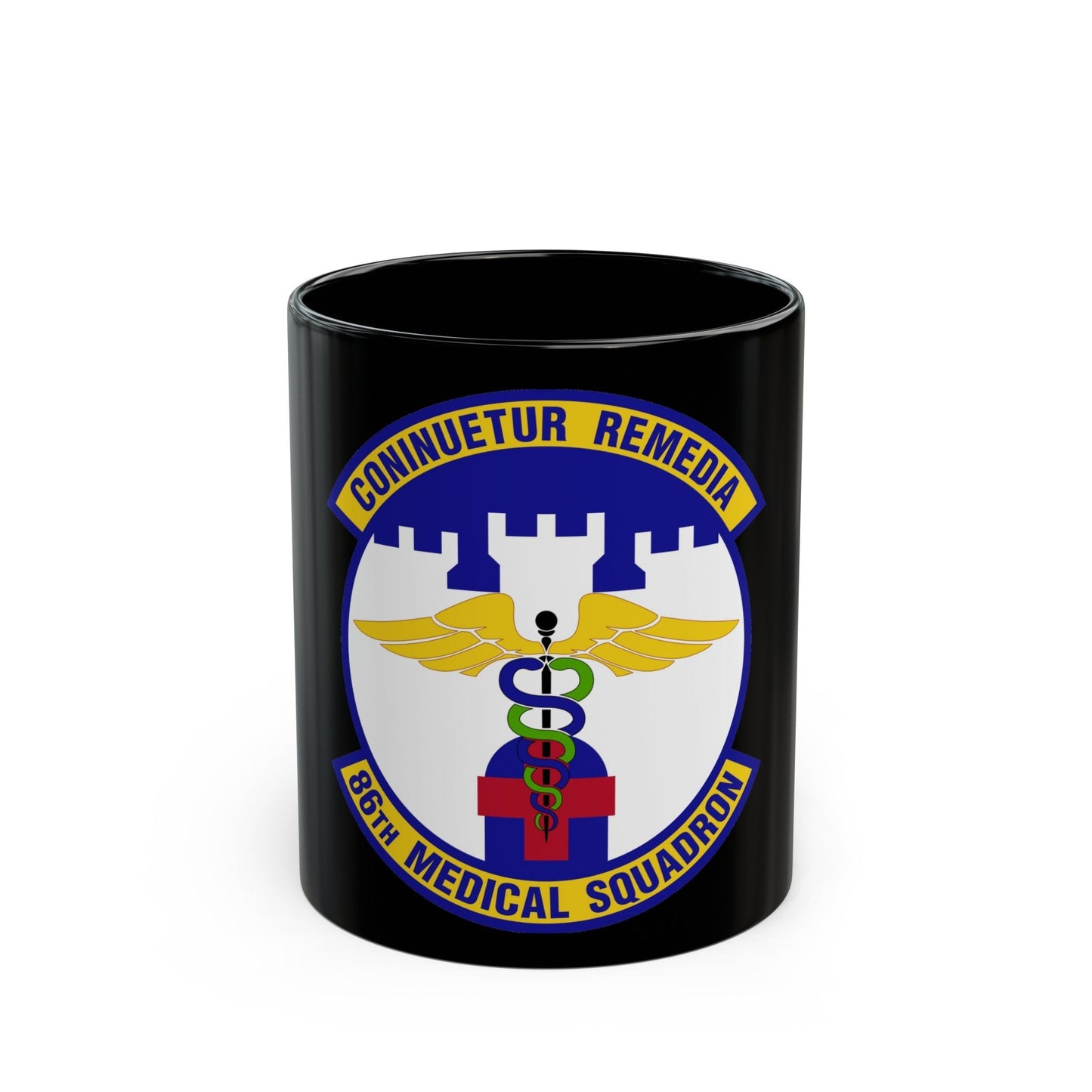 86 Medical Squadron USAFE (U.S. Air Force) Black Coffee Mug-11oz-The Sticker Space