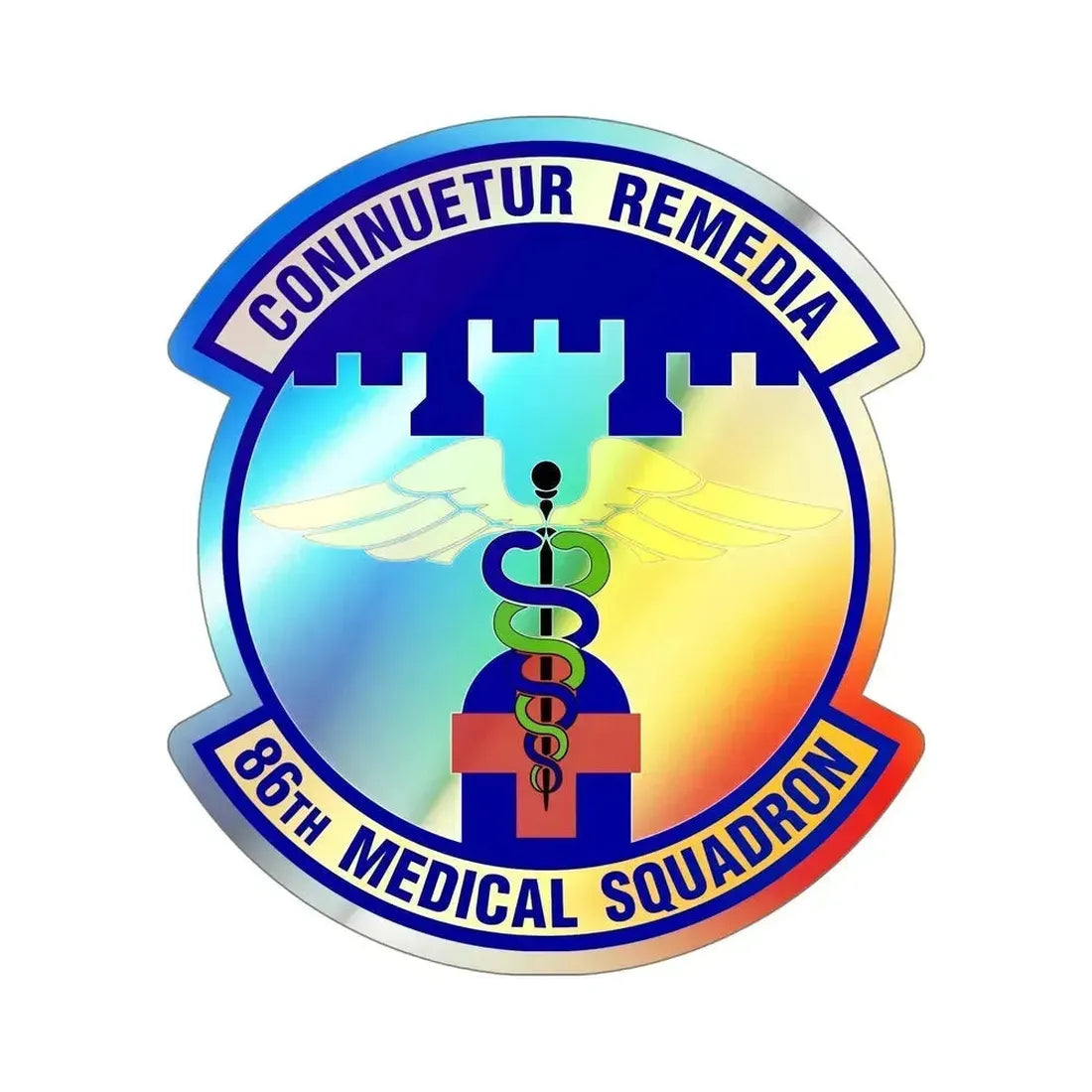 86 Medical Squadron USAFE (U.S. Air Force) Holographic STICKER Die-Cut Vinyl Decal 6 Inch Holographic - The Sticker Space