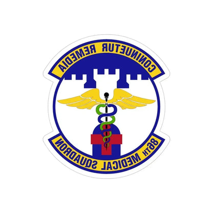 86 Medical Squadron USAFE (U.S. Air Force) REVERSE PRINT Transparent Die-Cut STICKER 4 Inch Die-Cut Transparent - The Sticker Space