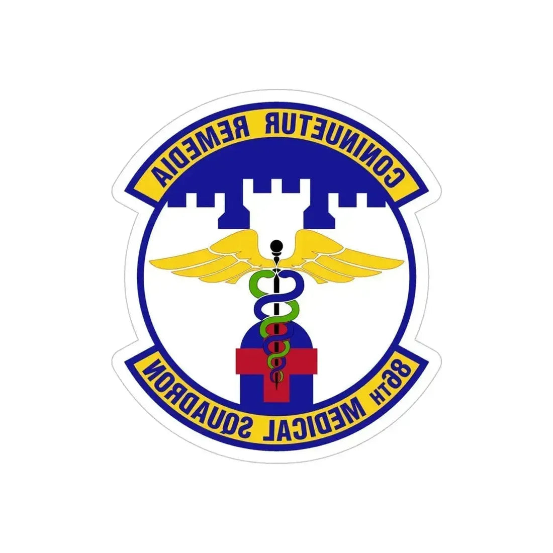 86 Medical Squadron USAFE (U.S. Air Force) REVERSE PRINT Transparent Die-Cut STICKER 5 Inch Die-Cut Transparent - The Sticker Space