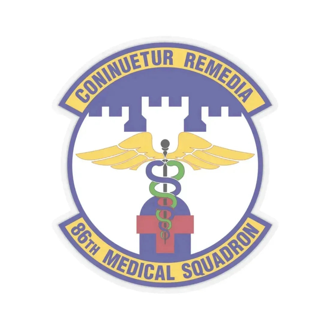 86 Medical Squadron USAFE (U.S. Air Force) STICKER Vinyl Kiss-Cut Decal 3 Inch Transparent - The Sticker Space