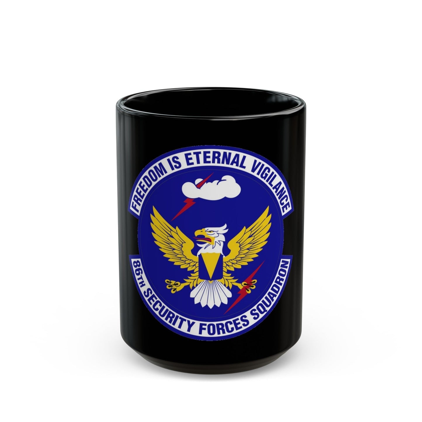 86 Security Forces Squadron USAFE (U.S. Air Force) Black Coffee Mug-15oz-The Sticker Space