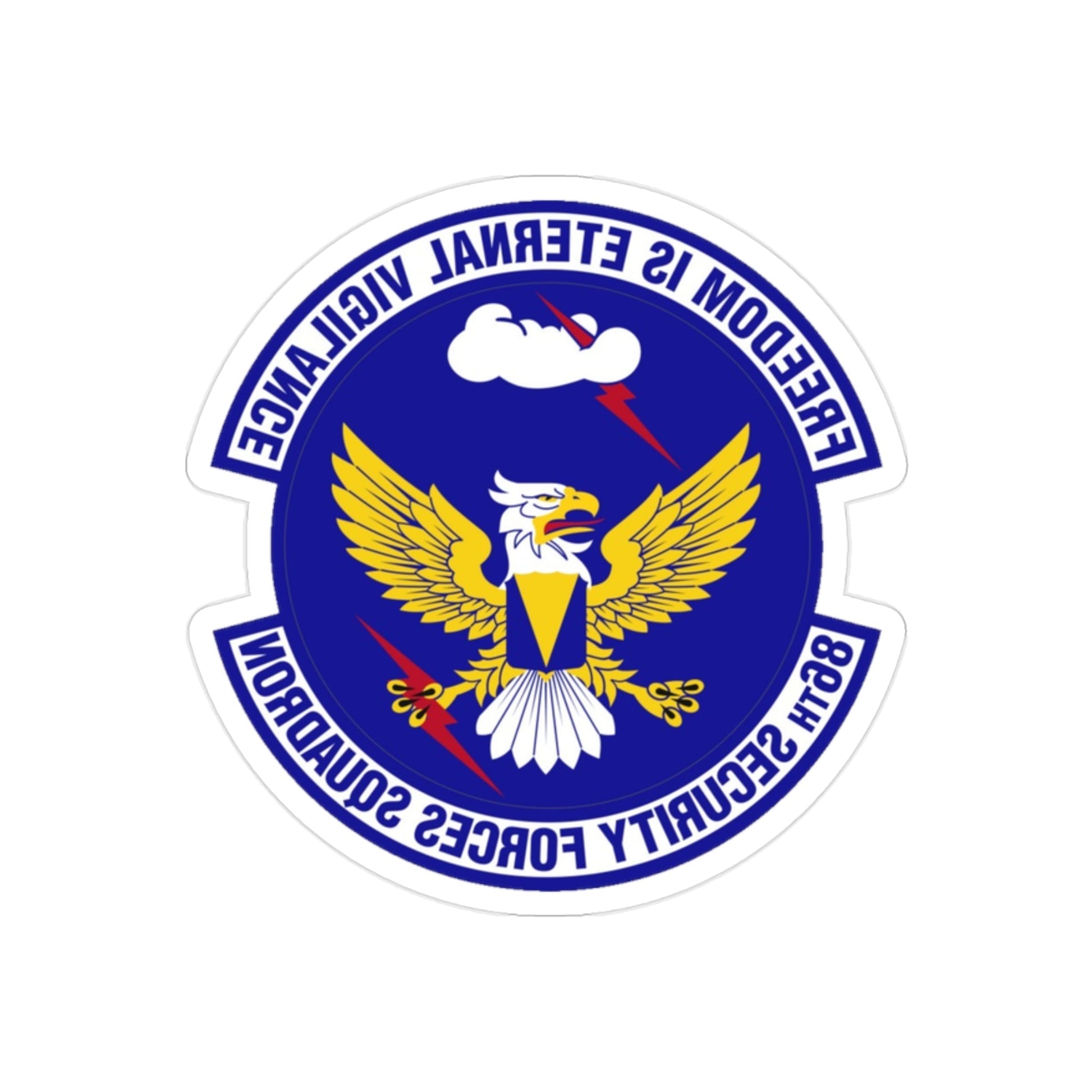 86 Security Forces Squadron USAFE (U.S. Air Force) REVERSE PRINT Transparent STICKER-2 Inch-The Sticker Space