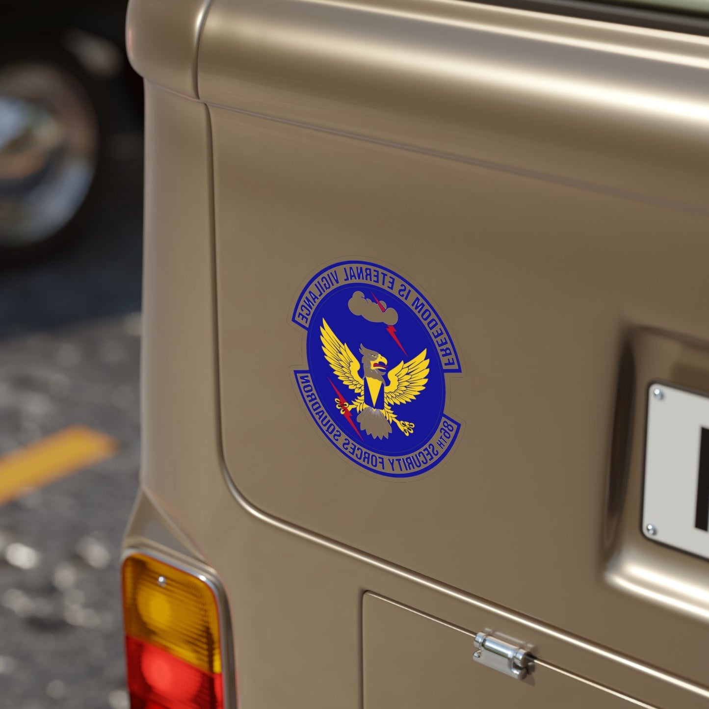 86 Security Forces Squadron USAFE (U.S. Air Force) REVERSE PRINT Transparent STICKER-The Sticker Space