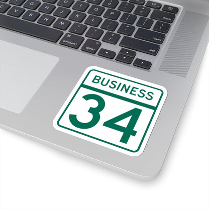 MD Route 34 Business (Maryland) (Road Sign) STICKER Vinyl Kiss-Cut Decal