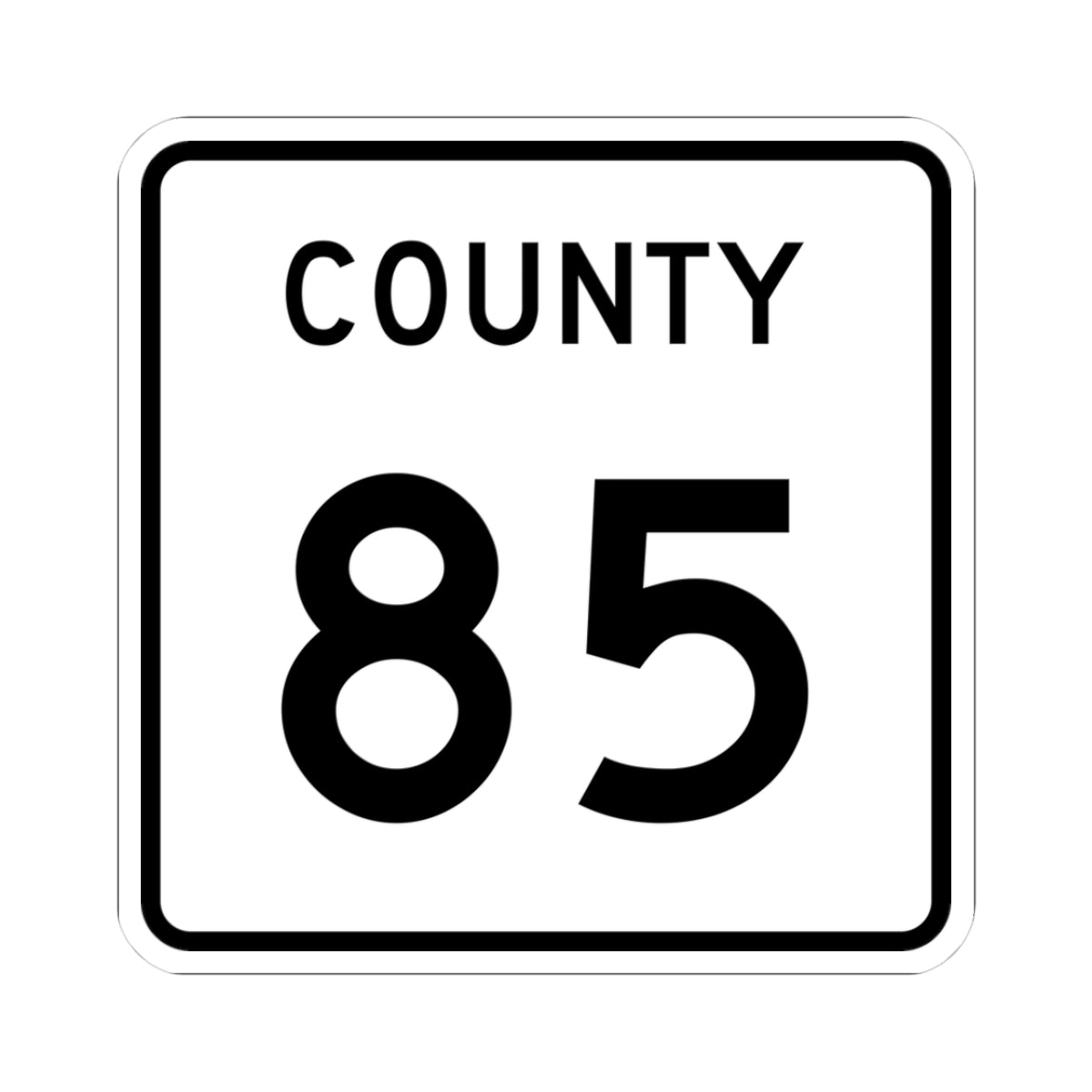 County 85 square (Minnesota) (Road Sign) STICKER Vinyl Kiss-Cut Decal