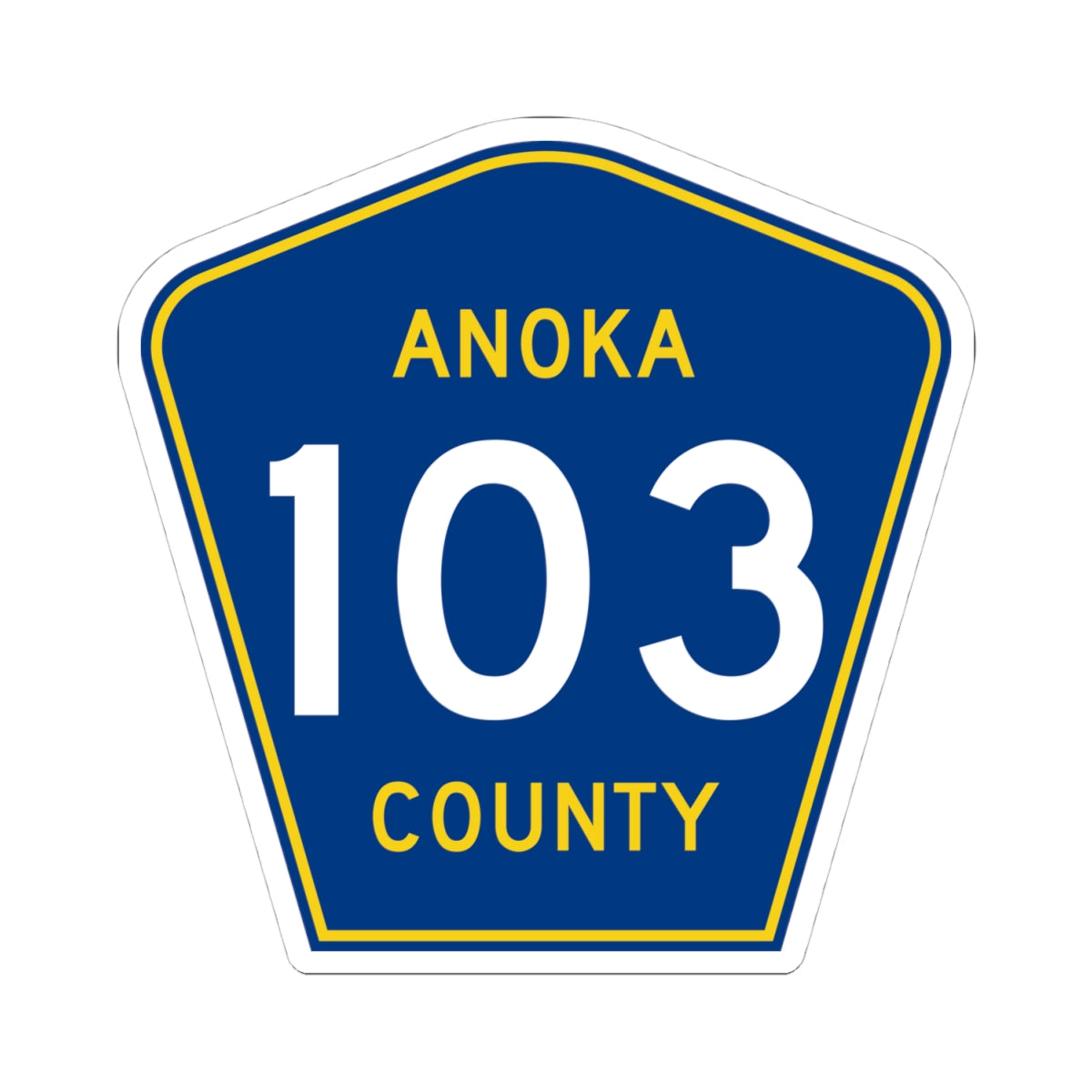 Anoka County 103 (Minnesota) (Road Sign) STICKER Vinyl Kiss-Cut Decal