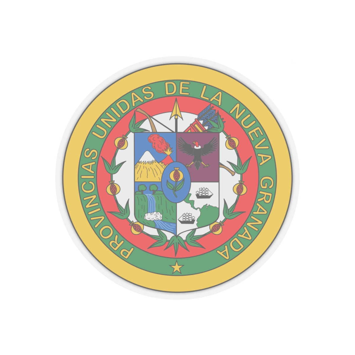 Coat of arms of United Provinces of New Granada 2 - STICKER Vinyl Kiss-Cut Decal