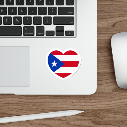 Heart Flag of Puerto Rico 1952-1995 - STICKER Vinyl Die-Cut Decal