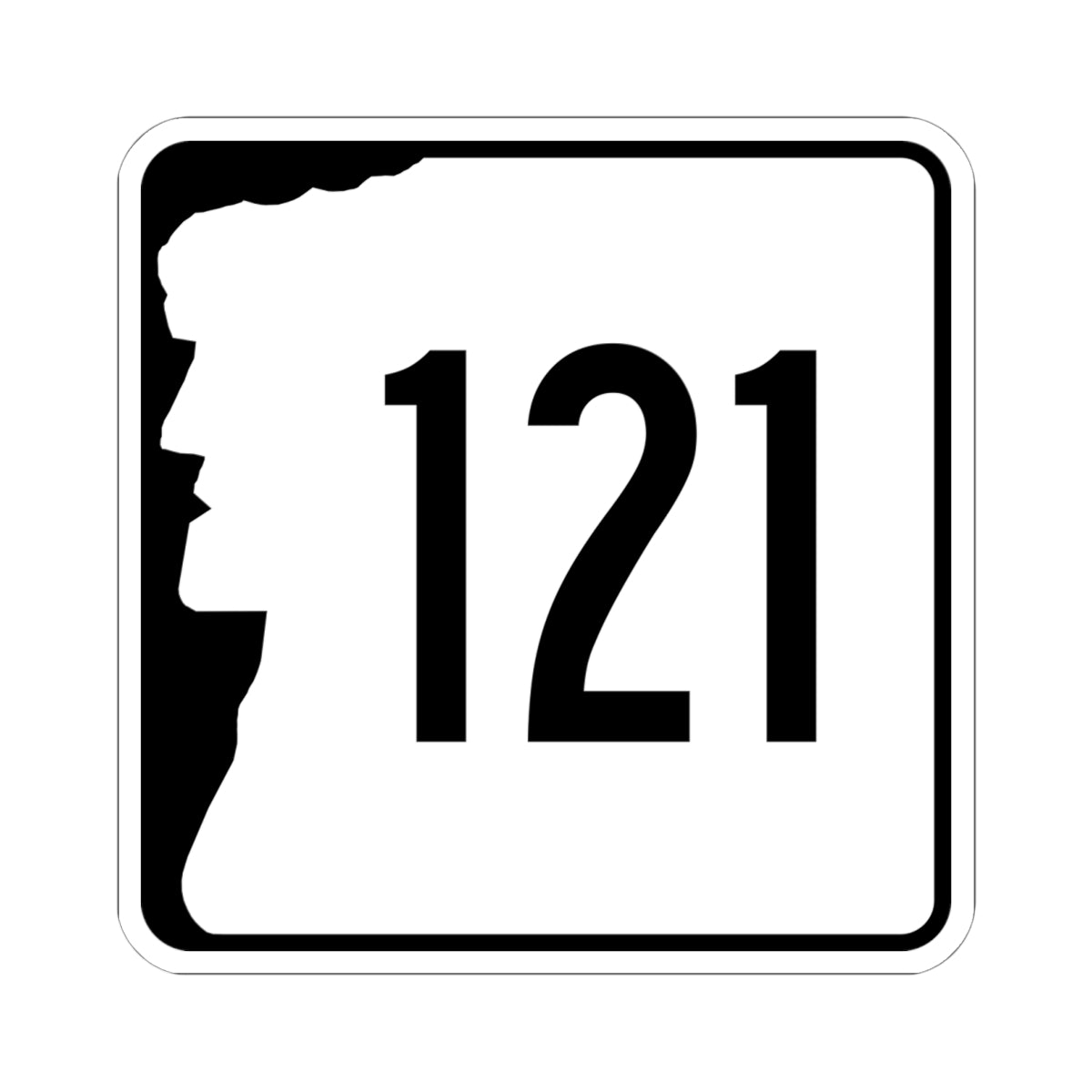 NH Route 121 (New Hampshire) (Road Sign) STICKER Vinyl Kiss-Cut Decal