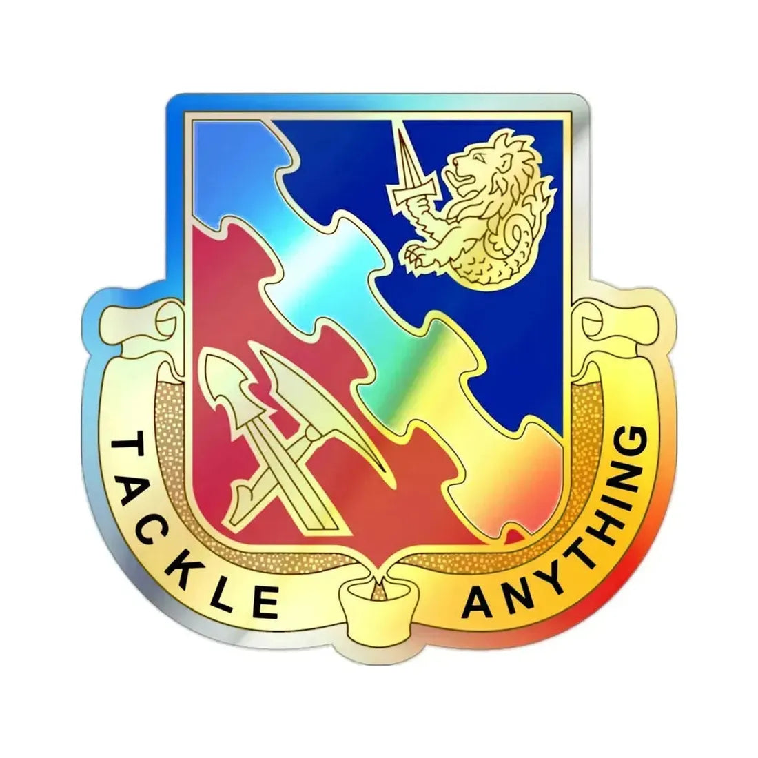 863 Engineer Battalion (U.S. Army) Holographic STICKER Die-Cut Vinyl Decal 2 Inch Holographic - The Sticker Space