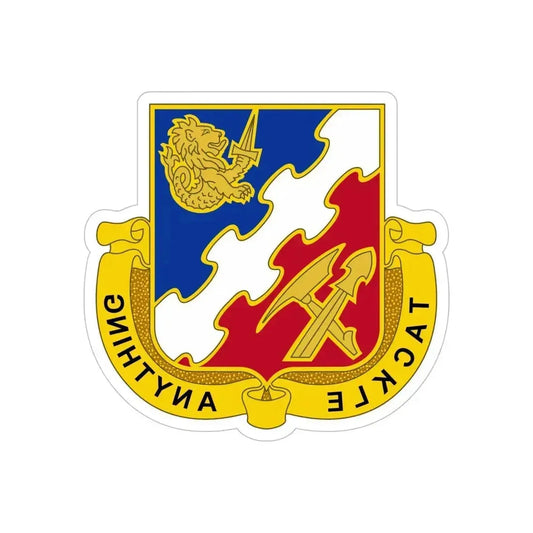 863 Engineer Battalion (U.S. Army) REVERSE PRINT Transparent Die-Cut STICKER 6 Inch Die-Cut Transparent - The Sticker Space